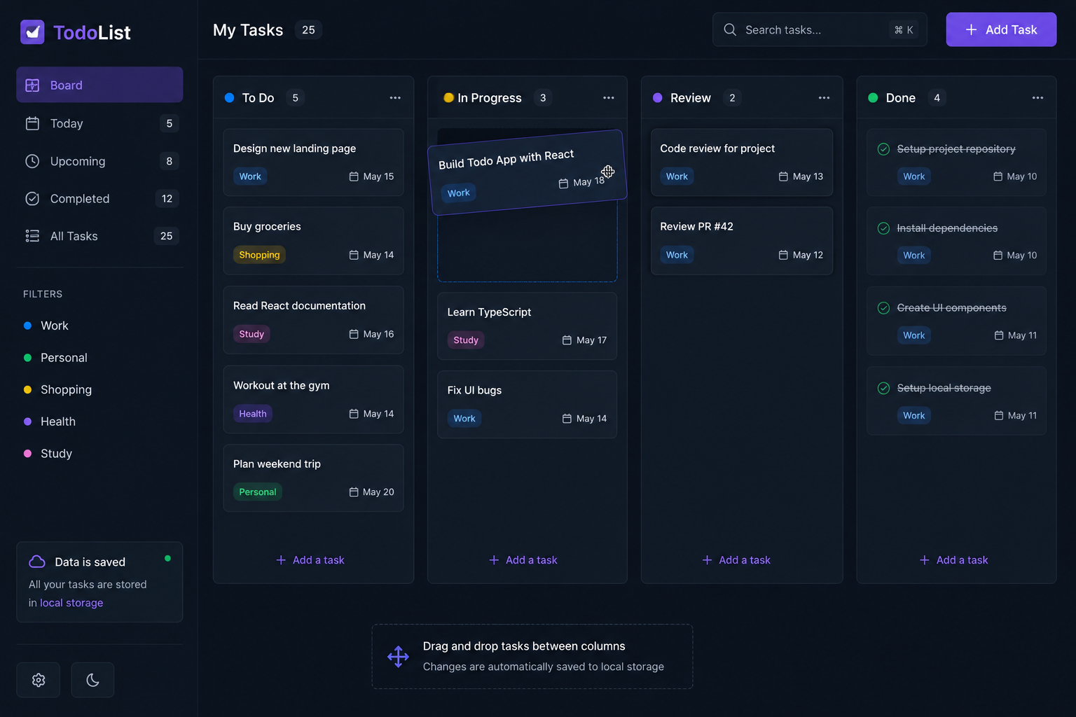 Aplikasi Todo React